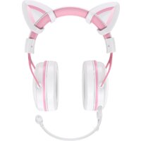 Наушники Onikuma X10 (белый/розовый, с ушками) - Превью изображения №3 — Интернет-магазин Time-Shop