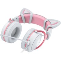 Наушники Onikuma X10 (белый/розовый, с ушками) - Превью изображения №5 — Интернет-магазин Time-Shop