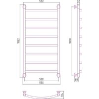 Полотенцесушитель Сунержа Галант+ 1000x500 03-0200-1050 - Превью изображения №3 — Интернет-магазин Time-Shop