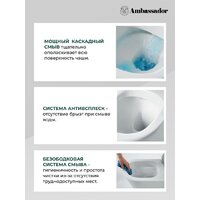 Унитаз подвесной Ambassador Ritz 233K19003RS - Превью изображения №9 — Интернет-магазин Time-Shop