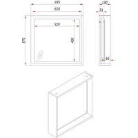  ЗОВ Зеркало Парма 70 PZLDA695458 (атик) - Превью изображения №2 — Интернет-магазин Time-Shop