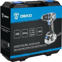 Ударная дрель-шуруповерт Deko GCD20DU PRO 083-1107 (с 2-мя АКБ, кейс) - Превью изображения №6 — Интернет-магазин Time-Shop