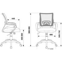 Офисное кресло Бюрократ CH-695N/BL/TW-11 (черный/синий) - Превью изображения №6 — Интернет-магазин Time-Shop
