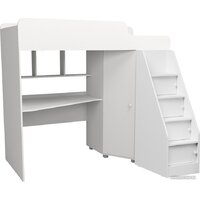 Кровать-чердак Капризун 13 Р440-2 с рабочей зоной (белый) - Превью изображения №3 — Интернет-магазин Time-Shop
