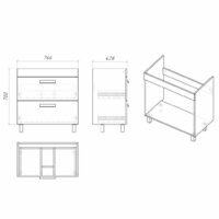  Grossman Тумба под умывальник Нео 80 108019 - Превью изображения №6 — Интернет-магазин Time-Shop
