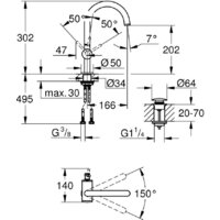 Смеситель Grohe Atrio L 32042Al3 - Превью изображения №2 — Интернет-магазин Time-Shop