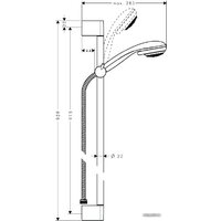 Душевой гарнитур  Hansgrohe Crometta 85 Multi (27766000) - Превью изображения №2 — Интернет-магазин Time-Shop