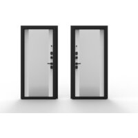 Металлическая дверь Guard Line зеркало графит/шагрень белая (86x205, правая) - Превью изображения №4 — Интернет-магазин Time-Shop