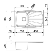 Кухонная мойка Elleci Living 300 Bianco Titano 68 - Превью изображения №2 — Интернет-магазин Time-Shop