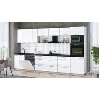 Готовая кухня Интерлиния Мила Gloss 3.6-ПМ1-2 (белый глянец/белый глянец/кастилло темный) - Превью изображения №3 — Интернет-магазин Time-Shop