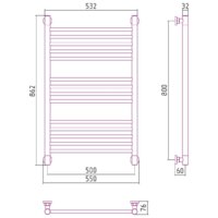 Полотенцесушитель Сунержа Богема+ прямая 800х500 022-0220-8050 - Превью изображения №3 — Интернет-магазин Time-Shop
