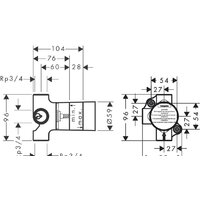 Скрытый механизм Hansgrohe Trio 15981180 - Превью изображения №2 — Интернет-магазин Time-Shop