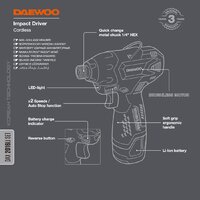 Винтоверт Daewoo Power DAX 2016Li Set (с 2-мя АКБ, сумка) - Превью изображения №3 — Интернет-магазин Time-Shop