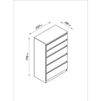Комод Mio Tesoro Кастор 5 ящиков 2.03.02.070.3 (дуб сонома) - Превью изображения №4 — Интернет-магазин Time-Shop