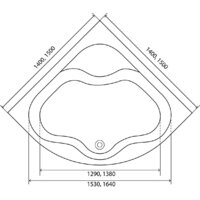 Ванна Lauter Majestica 140x140 21040140 (с каркасом и лицевым экраном) - Превью изображения №10 — Интернет-магазин Time-Shop