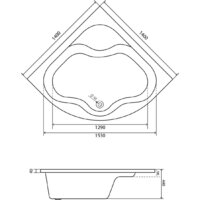 Ванна Lauter Majestica 140x140 21040140 (с каркасом и лицевым экраном) - Превью изображения №12 — Интернет-магазин Time-Shop