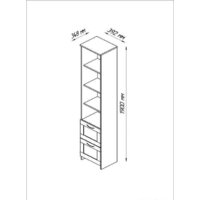 Стеллаж Mio Tesoro Сириус 2 ящика 39x190 2.02.07.140.1 (белый) - Превью изображения №4 — Интернет-магазин Time-Shop
