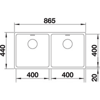 Кухонная мойка Blanco Andano 400/400-IF (без клапана-автомата) - Превью изображения №4 — Интернет-магазин Time-Shop