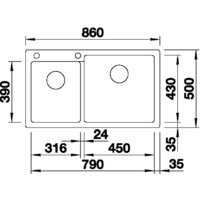 Кухонная мойка Blanco Pleon 9 527636 (левая, черный) - Превью изображения №2 — Интернет-магазин Time-Shop