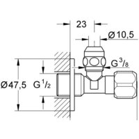 Запорная арматура Grohe Вентиль горизонтальный для смесителя 1/2