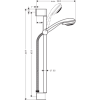 Душевой гарнитур  Hansgrohe Crometta 85 (27767000) - Превью изображения №2 — Интернет-магазин Time-Shop
