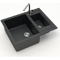 Кухонная мойка MARRBAXX Карельский камень модель 19/Q4 (черный) - Превью изображения №2 — Интернет-магазин Time-Shop