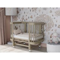 Кроватка-трансформер Incanto Mimi-ЮГ с автоспинкой и маятником KR-0182/2 (кашемир) - Превью изображения №27 — Интернет-магазин Time-Shop