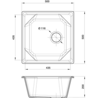 Кухонная мойка GranFest GF-U-500 (черный) - Превью изображения №3 — Интернет-магазин Time-Shop