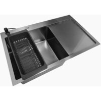 Кухонная мойка Stellar Decor S7850NB-L-D (нано черный) - Превью изображения №3 — Интернет-магазин Time-Shop