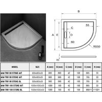 Душевой поддон WeltWasser TRR 90 Stone-WT 90x90 - Превью изображения №7 — Интернет-магазин Time-Shop