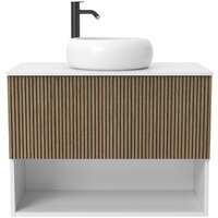  ЗОВ Тумба под умывальник Кито-2 2K80LW0MRMC-LDSPW (белый/тростник) - Превью изображения №3 — Интернет-магазин Time-Shop