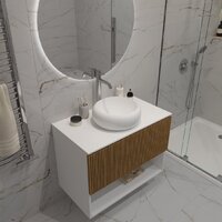  ЗОВ Тумба под умывальник Кито-2 2K80LW0MRMC-LDSPW (белый/тростник) - Превью изображения №6 — Интернет-магазин Time-Shop