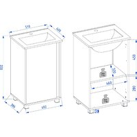  Lauter Тумба под умывальник Nika 49 (белый/черный) - Превью изображения №5 — Интернет-магазин Time-Shop