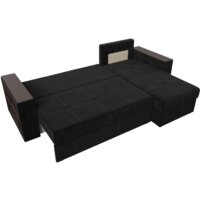 Угловой диван Лига диванов Дубай лайт правый 114153 (велюр черный) - Превью изображения №6 — Интернет-магазин Time-Shop