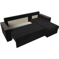 Угловой диван Лига диванов Дубай лайт правый 114153 (велюр черный) - Превью изображения №7 — Интернет-магазин Time-Shop