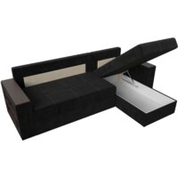 Угловой диван Лига диванов Дубай лайт правый 114153 (велюр черный) - Превью изображения №8 — Интернет-магазин Time-Shop