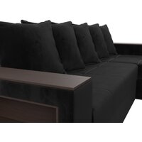 Угловой диван Лига диванов Дубай лайт правый 114153 (велюр черный) - Превью изображения №9 — Интернет-магазин Time-Shop