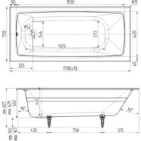 Ванна Wotte Vector 170x75 БП-э00д1472 - Превью изображения №3 — Интернет-магазин Time-Shop