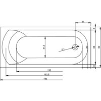 Ванна Riho Miami 180x80 (с ножками) - Превью изображения №2 — Интернет-магазин Time-Shop