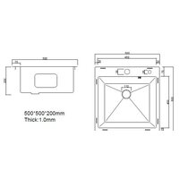 Кухонная мойка ARFEKA Eco AR 500*500 Satin Decor - Превью изображения №7 — Интернет-магазин Time-Shop
