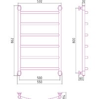 Полотенцесушитель Сунержа Галант+ 800x500 31-0200-8050 - Превью изображения №3 — Интернет-магазин Time-Shop