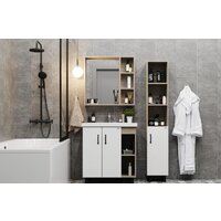  Onika Тумба под умывальник Тимбер 70.10 107056 (белый матовый/дуб сонома) - Превью изображения №3 — Интернет-магазин Time-Shop