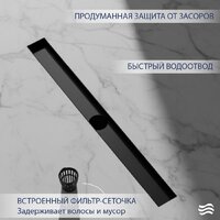Трап/канал Lauter 210372-1-QGMB 700x55 (черный матовый) - Превью изображения №3 — Интернет-магазин Time-Shop