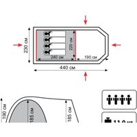 Кемпинговая палатка TRAMP Anaconda 4 v2 - Превью изображения №2 — Интернет-магазин Time-Shop