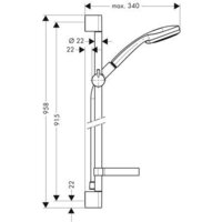 Душевой гарнитур  Hansgrohe Croma 100 (27771000) - Превью изображения №2 — Интернет-магазин Time-Shop