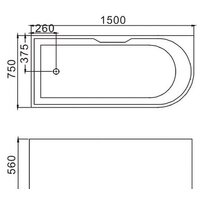 Ванна Grossman GR-2201L 150x75 - Превью изображения №3 — Интернет-магазин Time-Shop