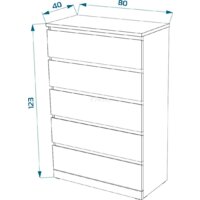 Комод Mebelain Варма 5 (белый) - Превью изображения №3 — Интернет-магазин Time-Shop