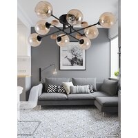 Люстра средней высоты Mirastyle MH-1491B/8 BK+WOOD - Превью изображения №7 — Интернет-магазин Time-Shop