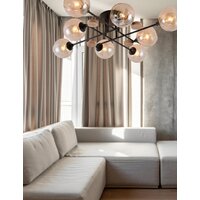 Люстра средней высоты Mirastyle MH-1491B/8 BK+WOOD - Превью изображения №9 — Интернет-магазин Time-Shop