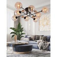 Люстра средней высоты Mirastyle MH-1491B/8 BK+WOOD - Превью изображения №8 — Интернет-магазин Time-Shop